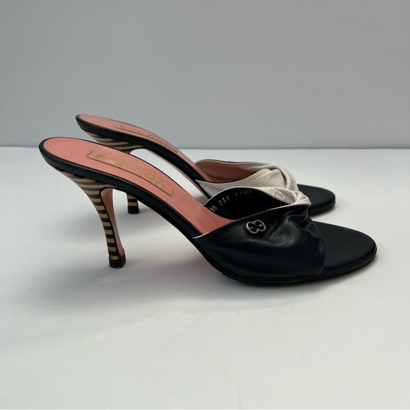 Escasa Twisted Contrast Color Leather Mules - Picture 5 of 10